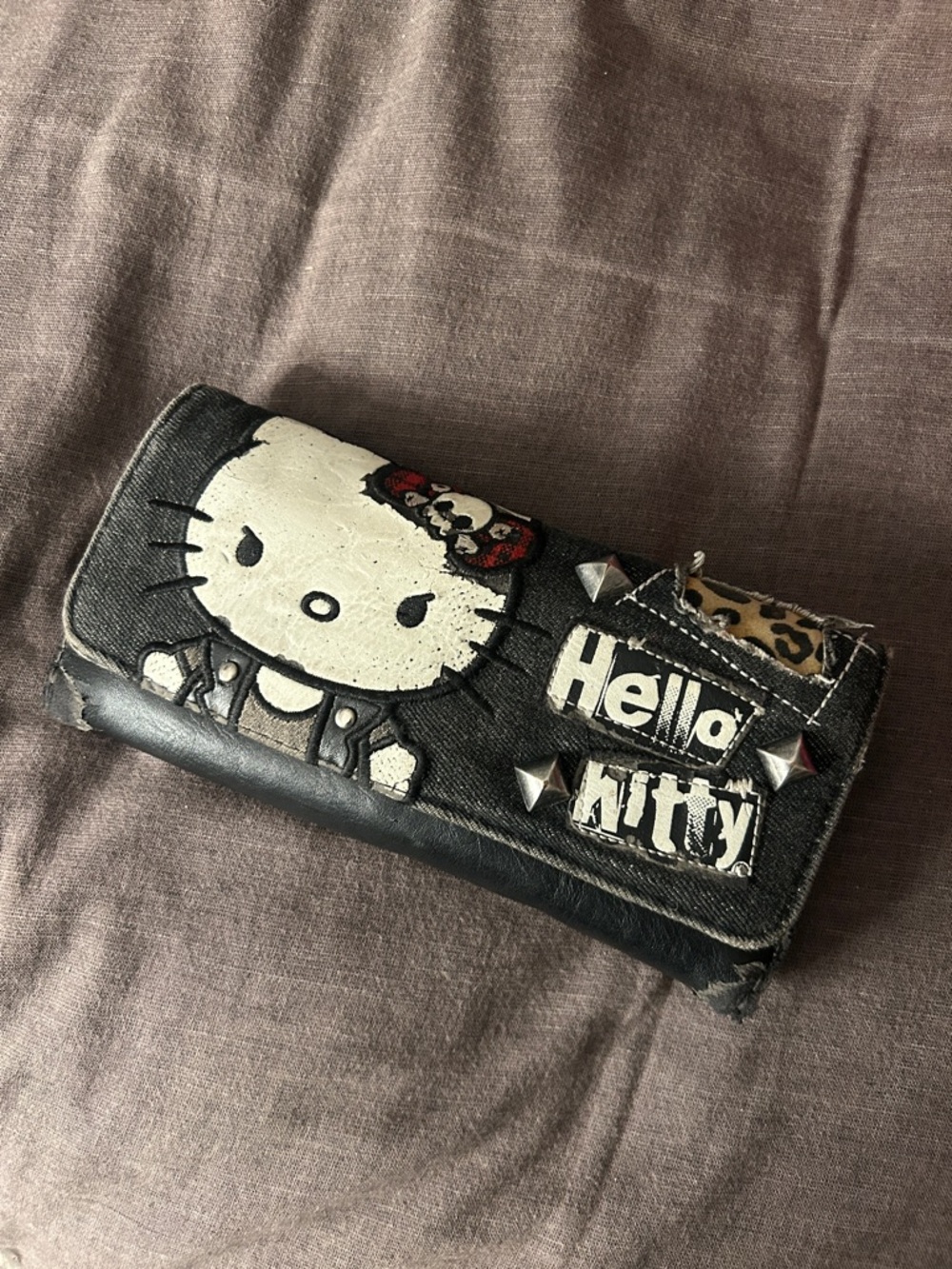 Punk Hello Kitty Black Studded Wallet